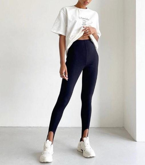 Жіночі Легінси зі штрипками (L) Лосини в рубчик, чорні рифлені лосини штрипки, легінси зі штрипками, фото 1