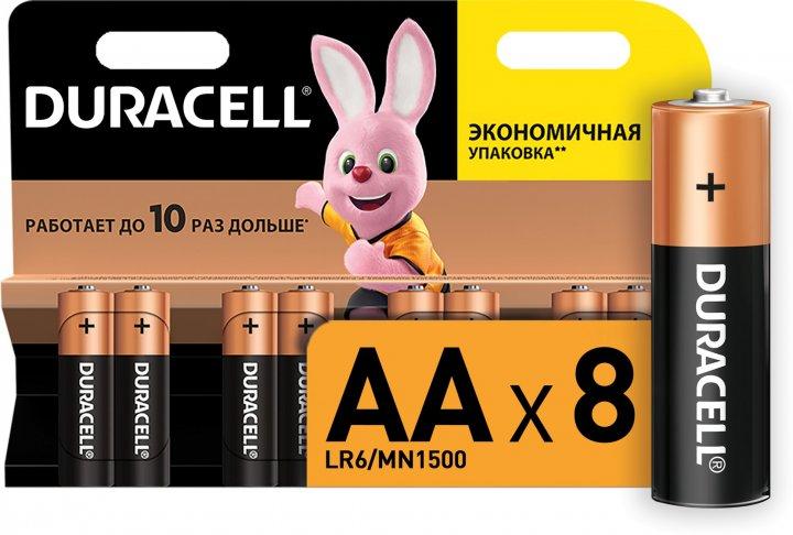 Батарейки Duracell AA MN1500 LR6 уп 8 шт., фото 1