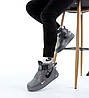 Чоловічі зимові кросівки Nike Air Force Winter Mid Grey (Сірі) Взуття Найк Аір Форс Високі тепле хутро унісекс, фото 8