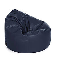 Кресло-мешок беcкаркасное люкс со съемным чехлом MeBelle AIR, размер S, износостойкий темно-синий кожзам