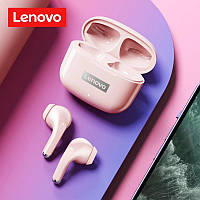 Безпровідні навушники Bluetooth для телефону вакуумні Lenovo LP40 Pro pink блютуз