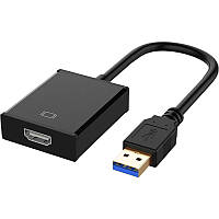 Перехідник-конвертер U&P USB 3.0 - HDMI 0.25 м Black (CA-U3TH-BK)