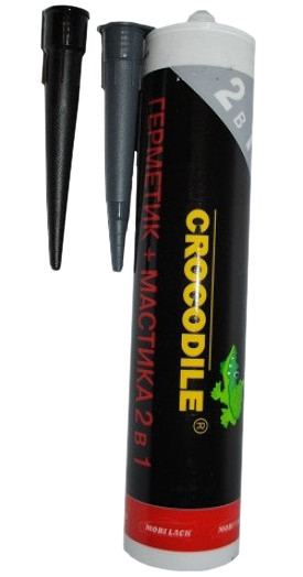 Купить Герметик + мастика 2 в 1 Crocodile, 290 мл Серый, цена 137 ...