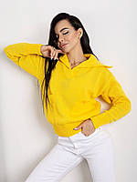 Базовый однотонный свитер в воротнике 42-46 желтый