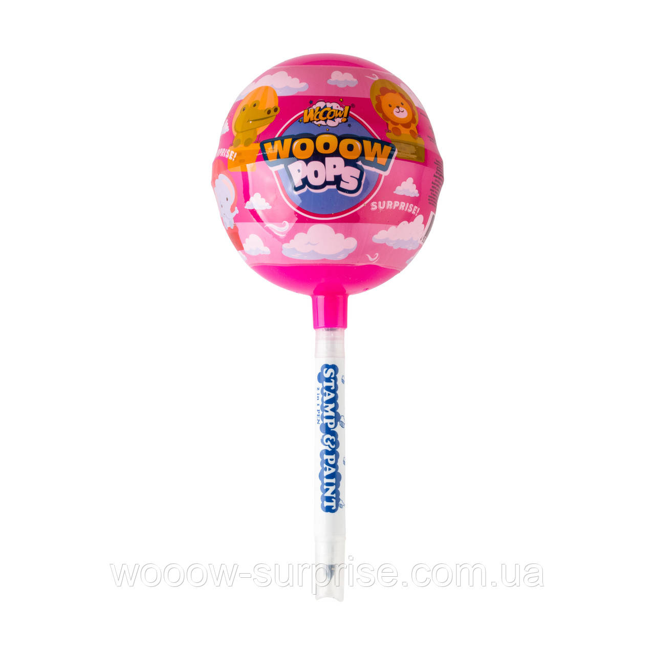 М'яч пластиковий з цукерками та сюрпризом для дівчинки та хлопчика WOOOW POPS