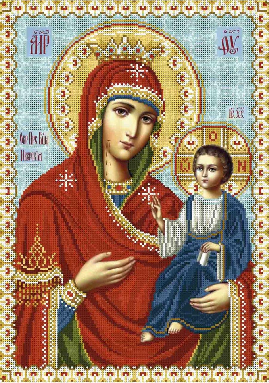 Схема вишивкі бісером на габардині Іверьська  А3-И-298