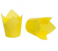 Бумажные формы для кексов Тюльпан желтые