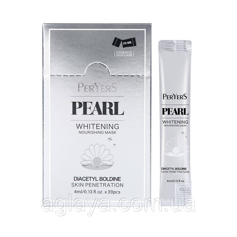 Нічна маска для обличчя з екстрактом перлин pearl whitening nourishing mask PerYerS, 4 мл