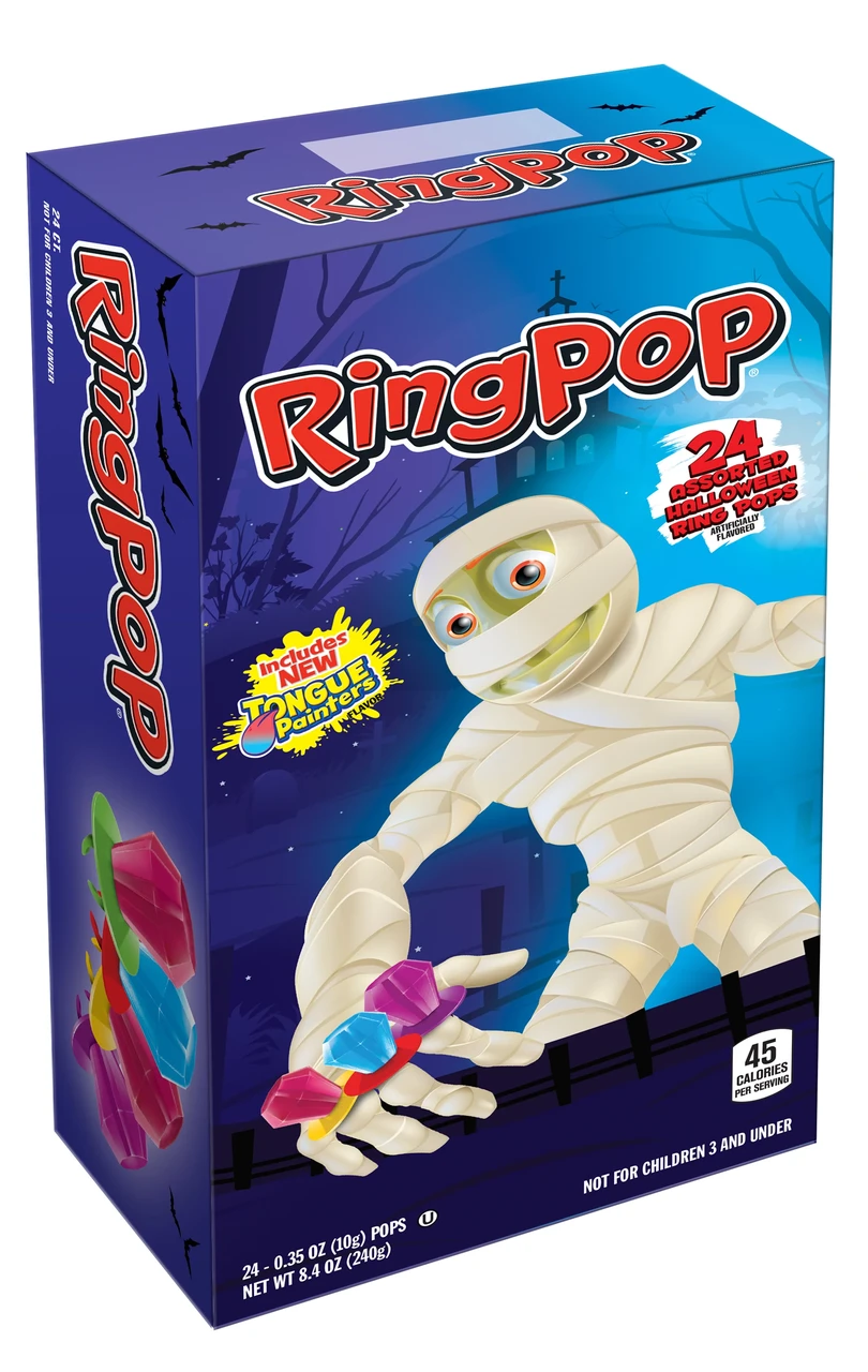 Кільце-Лідянець Halloween Ring Pop 240g — 24 шт.