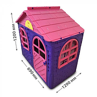 Детский игровой Домик со шторками 02550/10 пластиковый большой домик для детских игр с окнами и дверями