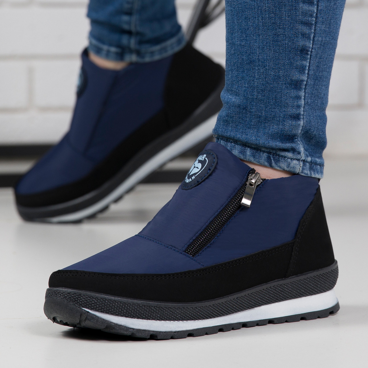 Дутики жіночі на хутрі сині -30°С