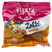 Конфеты желейные Fiesta Zelki червячки, 80г, жевательные конфеты, Польша