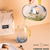 Набір глечик 1550мл і дві склянки 300мл Cooking House графин з боросилікатного скла з кришкою для лимонаду, кувшин для чаю, кави, фото 9