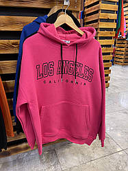 Жіночий батник з капюшоном фуксія Туреччина на флісі худі