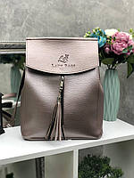 Жіночий бронзовий рюкзак молодіжний міський рюкзачок модний невеликий бронза кожзам