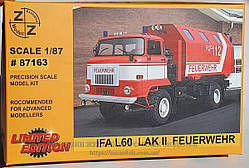 Модель для самостiйного збирання - пожежний варіант машини IFA L60 з кунгом, масштабу 1/87, H0
