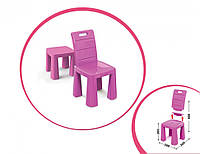 Детский стул-табурет 04690/3 розовый высота табуретки 30 см стульчик пластиковый для детей