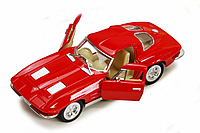 Детская модель машинки Corvette "Sting Rey" 1963 Kinsmart KT5358W инерционная, 1:32 (Red) металлическая