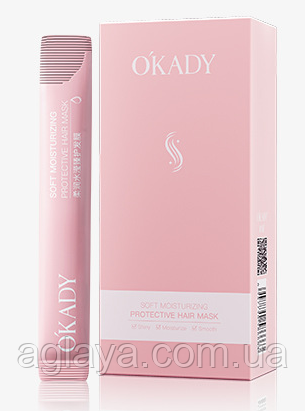 Маска для волосся з амінокислотами soft moisturizing protective hair mask Okady, 10 г