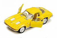 Детская модель машинки Corvette "Sting Rey" 1963 Kinsmart KT5358W инерционная, 1:32 (Yellow) металлическая