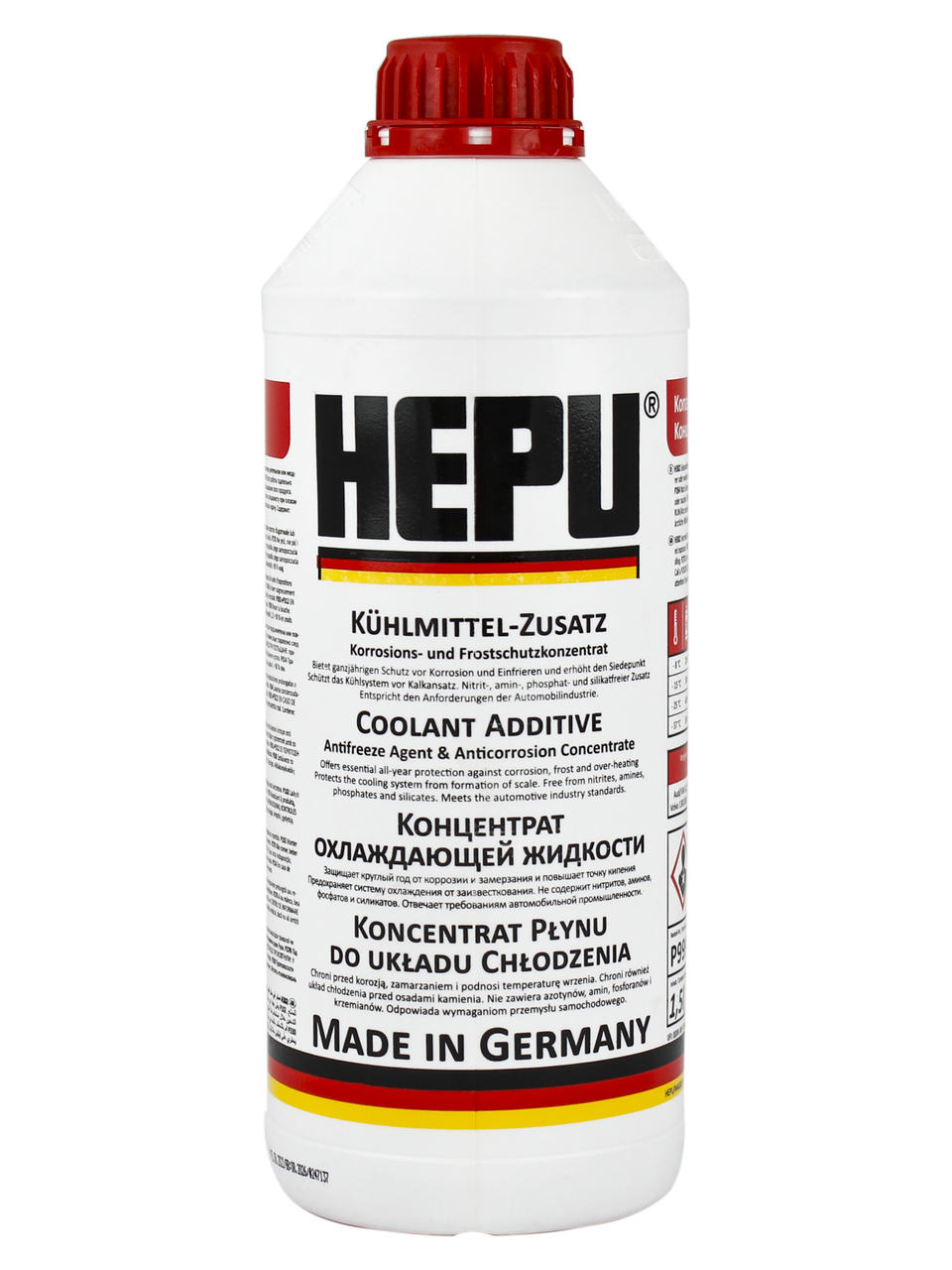 Рідина охолоджувальна Антифриз концентрат HEPU G12 червона 1,5 л (P999 G12)