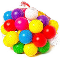 Набор мягких шариков для сухих басейнов MTOYS разноцветные 30 штук в сетке наполнители для бассейнов детские,