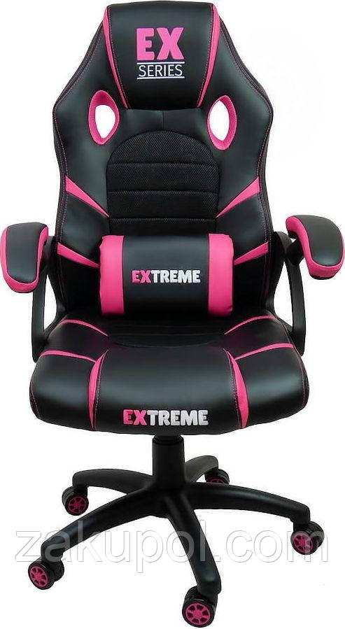 Крісло геймерське, ігрове EX Extreme BLUE Чорно-рожеве