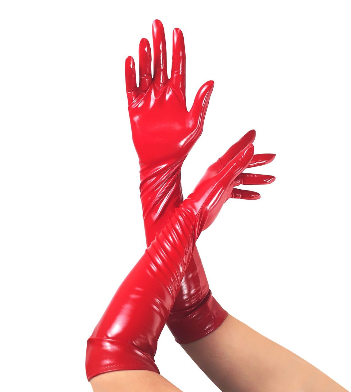 Довгі вінілові рукавички Lora Art of Sex Red розмір S