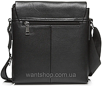 Чоловіча шкіряна сумка-месенджер 23x26x6, сумочка на плече, барсетка плечова для документів, чорний, фото 8