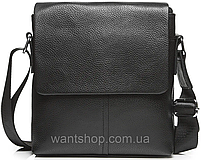 Чоловіча шкіряна сумка месенджер на плече Tiding Bag N722-117 чорна, фото 8