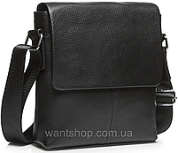 Чоловіча шкіряна сумка месенджер на плече Tiding Bag N722-117 чорна, фото 10