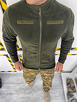 Теплая флиска, флисовая армейская кофта Олива на молнии. Размер 50 (XL)