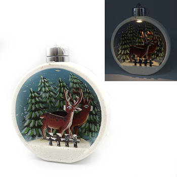 Ялинкова куля LED 3D картинка "Зимовий ліс" 0082KP G-Rich