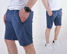 L (50). Зручні чоловічі спортивні шорти виконані з м'якого бавовняного трикотажу - джинсовий колір
