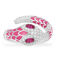 Роскошное и модное посеребренное кольцо покрытое множеством фианитов, размер регулируемый