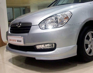 Передня нижня накладка (під фарбування) для Hyundai Accent 2006-2010 рр.