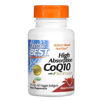 Коензим Q10 і біоперин, Doctor Best High Absorption CoQ10 200 mg 60 капсул