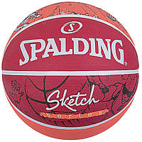 Мяч баскетбольный Spalding NBA Sketch Crack Ball Series Outdoor размер 7 резиновый (84381Z)