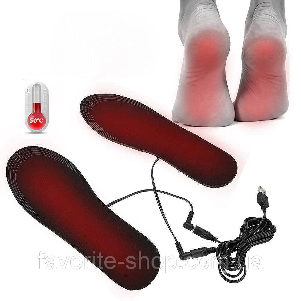 Стельки з підігрівом від зовнішнього акумулятора або usb кабеля, розмір 35-45, фото 1