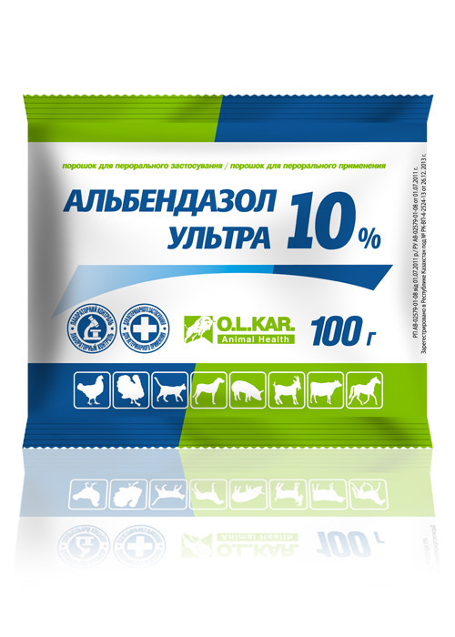 Альбендазол ультра 10% порошок уп. 100г O.L.KAR.