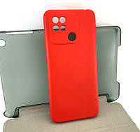 Чехол на Xiaomi Redmi 10C, POCO C40 накладка бампер Soft Case красный силиконовый с микрофиброй