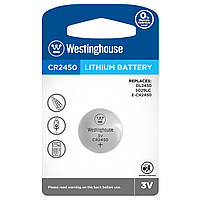 Батарейка литиевая Westinghouse CR2450 Lithium, 3V, дисковая таблетка, блистер 1 шт.