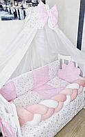 Комплект в кроватку для новорожденных "Koss Звезды" розовый