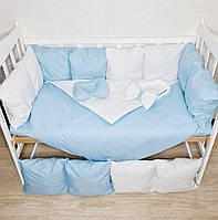 Комплект в кроватку для новорожденных "Эко" голубой