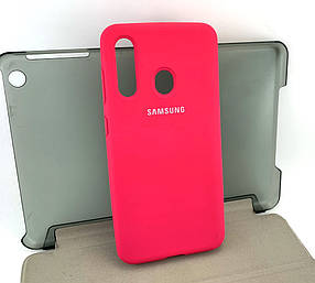 Чохол на Samsung A60, A606 накладка бампер Silicone Case Full силіконовий рожевий із мікрофіброю