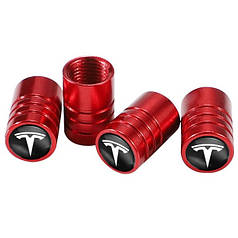 Ковпачки на ніпель для авто Тесла Alitek Long Red Tesla, 4 шт.