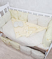 Комплект в кроватку для новорожденных "Эко Звездочки" бежевый
