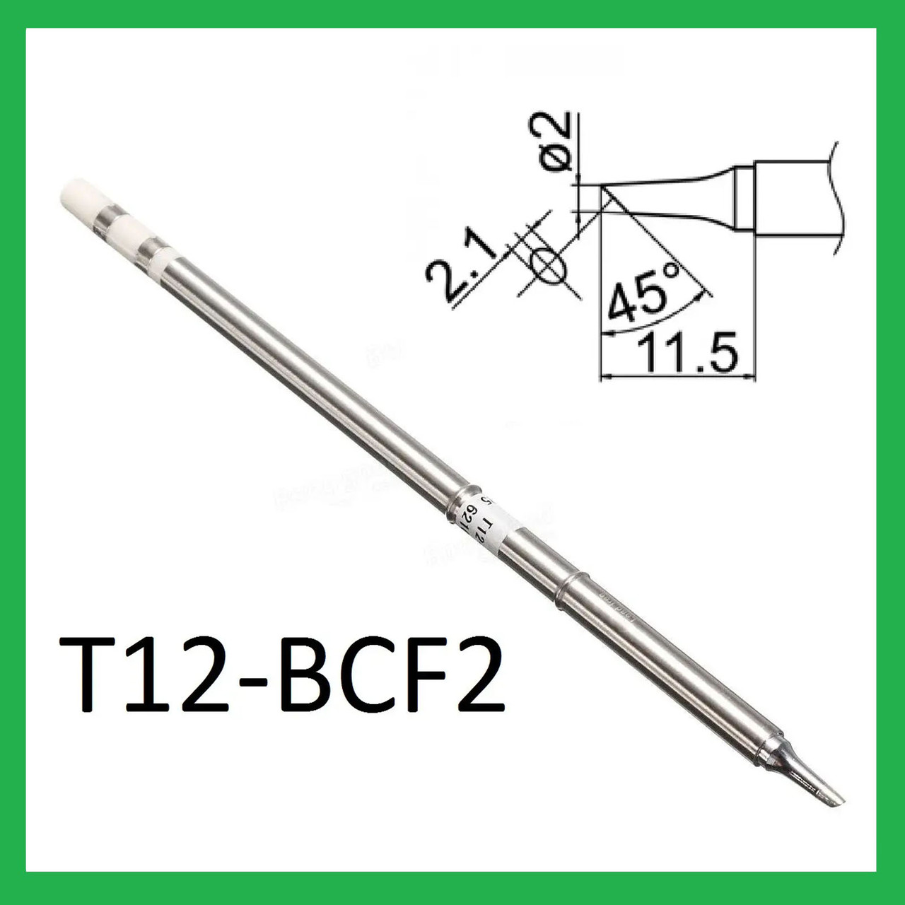 Жало для паяльника Т12 для паяв станцій T12-BCF2 косий зріз