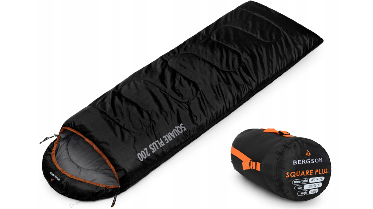 Туристичний спальний мішок кокон Bergson Square Plus 75 cm x 220 cm до -1