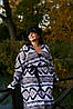 Кардиган-пальто MEREZHKA  "Етніка" (чорний,білий,капучіно) довгий, фото 4